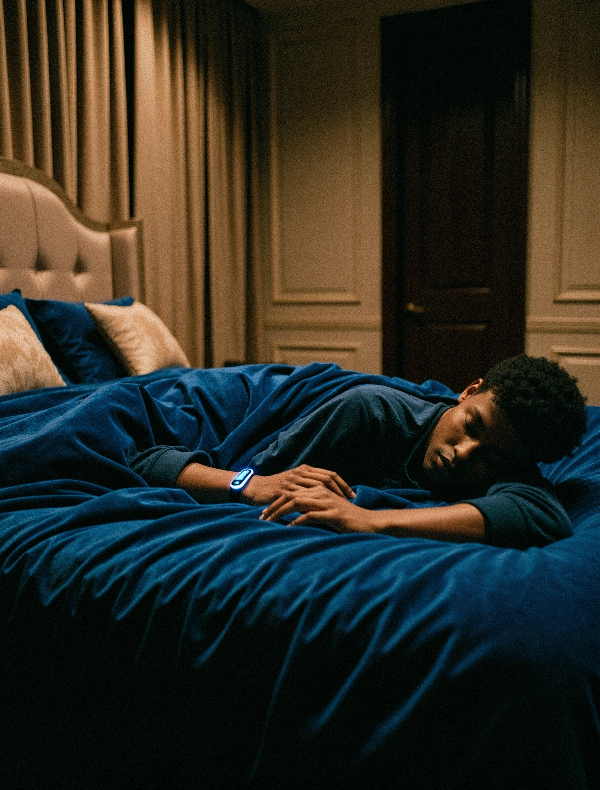 Atmosferă de dormitor somptuos nocturn